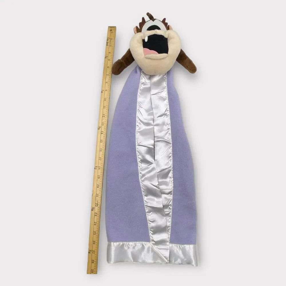 Six Flags Looney Tunes Tasmanian Devil Taz Purple Satin Lovey Security Blanket